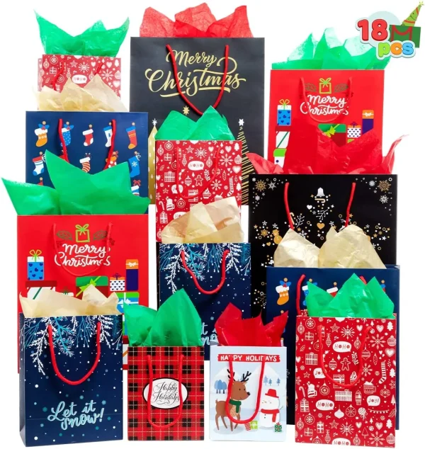 18pcs Christmas Gift Bags Bulk Set 4 18pcs Christmas Gift Bags Bulk Set - Image 2