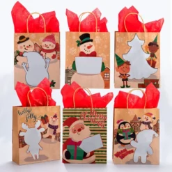 18pcs Christmas Kraft Paper Gift Bags
