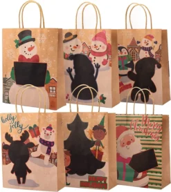 18pcs Christmas Kraft Paper Gift Bags -Christmas Favors Shop Gift Bags with 18 Wooden Pens 18 Pcs 6 result 600x675 1