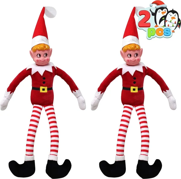 2pcs Red Christmas Girl Elf Plush Doll 4 2pcs Red Christmas Girl Elf Plush Doll - Image 2