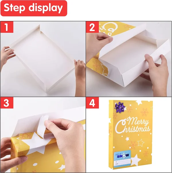 12pcs Christmas Shirt Gift Boxes With Pull Bows And Tag 7 12pcs Christmas Shirt Gift Boxes With Pull Bows And Tag - Image 5
