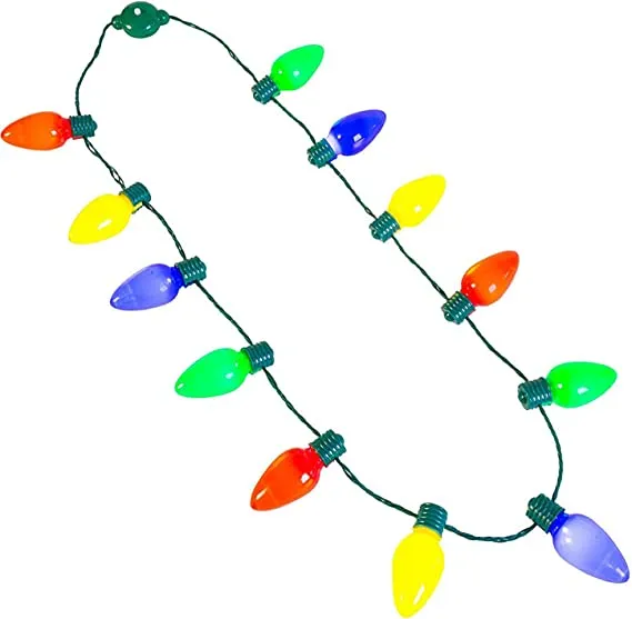 2pcs Christmas Lighted Necklace And Santa Hat Headband 6 2pcs Christmas Lighted Necklace And Santa Hat Headband - Image 4