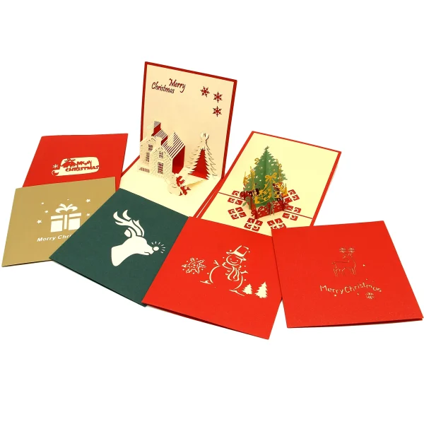 7pcs Push Bubble Up 3D Christmas Card Greetings & Envelopes 4 7pcs Push Bubble Up 3D Christmas Card Greetings & Envelopes - Image 2