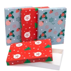 12pcs Assorted Sizes Christmas Paper Gift Boxes With Lids -Christmas Favors Shop Paper Gift Boxes 6 result 600x600 1