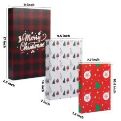 12pcs Assorted Sizes Christmas Paper Gift Boxes With Lids -Christmas Favors Shop Paper Gift Boxes 7 result 600x600 1