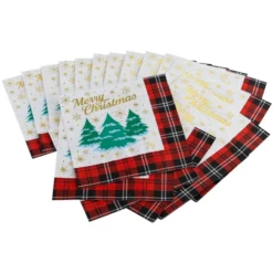 Christmas Paper Plates And Napkins Set -Christmas Favors Shop Plaid Paper Plates and Napkins Set 4 result 600x600 1