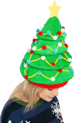 Plush Christmas Tree Hat 8 Plush Christmas Tree Hat -Christmas Favors Shop Plush Christmas Tree Hat 1
