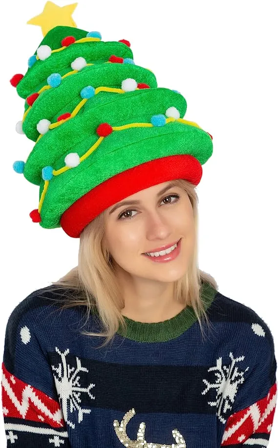 Plush Christmas Tree Hat 4 Plush Christmas Tree Hat - Image 2
