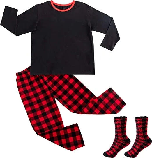 Matching Family Christmas Pajamas Red Plaid Set 8 Matching Family Christmas Pajamas Red Plaid Set - Image 6