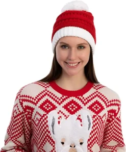 Red Christmas Beanie Winter Hat -Christmas Favors Shop Red Christmas Beanie 3 result