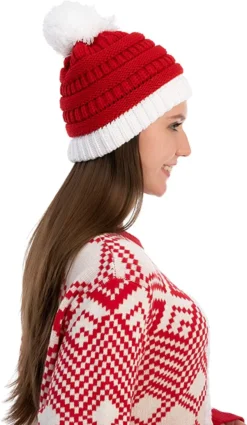 Red Christmas Beanie Winter Hat -Christmas Favors Shop Red Christmas Beanie 4 result