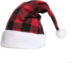 12pcs Red Velvet Plush Plaid Christmas Hat 10 12pcs Red Velvet Plush Plaid Christmas Hat -Christmas Favors Shop Red Plaid Santa Hat 12 Packs 3 result
