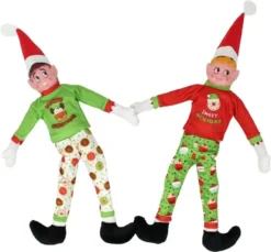 2pcs Christmas Ugly Sweater For Elf Doll 12 2pcs Christmas Ugly Sweater For Elf Doll -Christmas Favors Shop Santa Couture Ugly Sweaters for Elf Doll 7 600x556 1