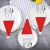 36pcs Santa Hat Silverware Holders