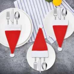 36pcs Santa Hat Silverware Holders