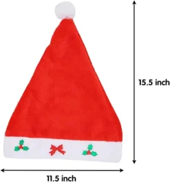 12pcs Christmas Premium Santa Hat With Necklace -Christmas Favors Shop Santa Hats With Jingle Bell Necklaces 4 result