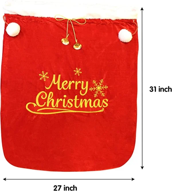 Christmas Santa Sack With Cord Drawstring 8 Christmas Santa Sack With Cord Drawstring - Image 6