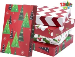 12pcs Christmas Shirt Boxes With Lid -Christmas Favors Shop Shirt Wrap Boxes with Lid and Base 12 Pcs 3 result 600x462 1