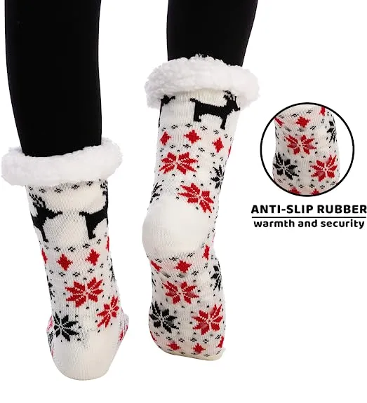 2pcs Women's Fleece Lining Soft Slipper Socks 5 2pcs Women's Fleece Lining Soft Slipper Socks - Image 3