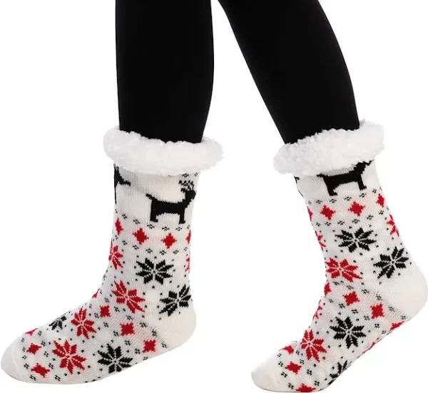 2pcs Women's Fleece Lining Soft Slipper Socks 6 2pcs Women's Fleece Lining Soft Slipper Socks - Image 4