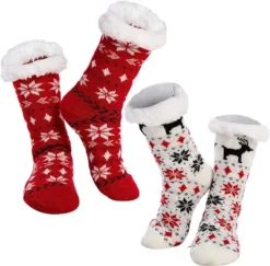 2pcs Women's Fleece Lining Soft Slipper Socks