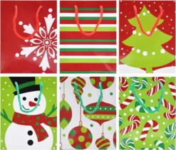 18pcs Holiday Goody Christmas Paper Gift Bags -Christmas Favors Shop Small Christmas Holiday Bags 5 result 600x513 1