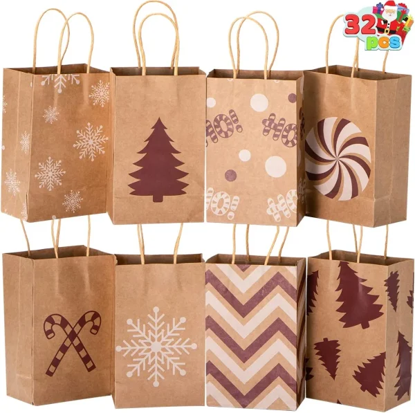 32pcs Small Christmas Gift Bags W/ Handles 4 32pcs Small Christmas Gift Bags W/ Handles - Image 2