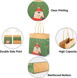 32pcs Kraft Christmas Small Gift Bags 10 32pcs Kraft Christmas Small Gift Bags -Christmas Favors Shop Small Kraft Paper Christmas Themed Bags with 10 Designs 32 Pcs 5 result 600x614 1