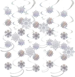 18pcs Christmas Snowflake Hanging String Decorations