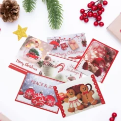 72pcs Red Marshmallow Snowman Christmas Cards -Christmas Favors Shop Snowman Christmas Cards With envelopes 72 Pcs 5 result 600x600 1