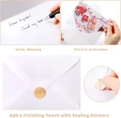 72pcs Red Marshmallow Snowman Christmas Cards -Christmas Favors Shop Snowman Christmas Cards With envelopes 72 Pcs 6 result 600x585 1