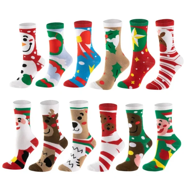 12pairs Christmas Warm Soft Cotton Socks 4 12pairs Christmas Warm Soft Cotton Socks - Image 2