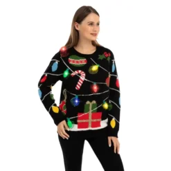 Womens Light Up String Lights Ugly Christmas Sweater -Christmas Favors Shop String Lights Ugly Sweater with Light Bulbs for Women 3 result 600x600 1