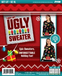 Womens Light Up String Lights Ugly Christmas Sweater -Christmas Favors Shop String Lights Ugly Sweater with Light Bulbs for Women 5 result 600x740 1