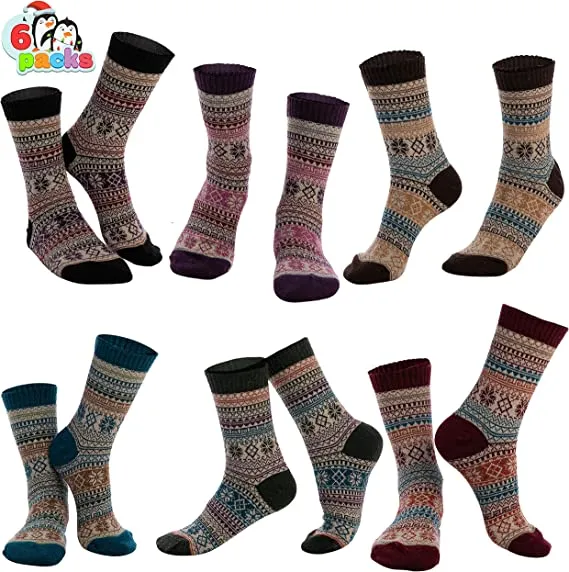6pcs Womens Christmas Wool Winter Socks 4 6pcs Womens Christmas Wool Winter Socks - Image 2