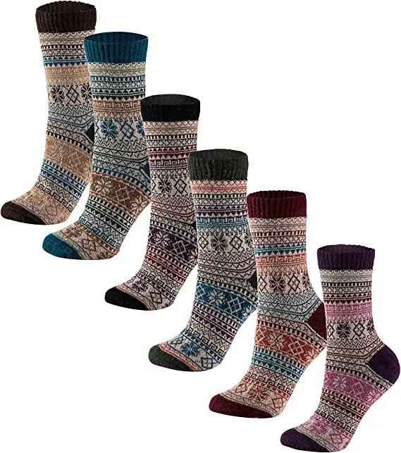 6pcs Womens Christmas Wool Winter Socks 5 6pcs Womens Christmas Wool Winter Socks - Image 3