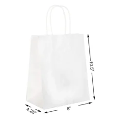 90pcs Christmas White Paper Bags With Handles -Christmas Favors Shop White Kraft Paper Gift Bags Bulk with Handles 4 result 600x600 1