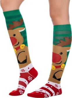 5pcs Womens Christmas Knee High Socks Pattern 12 5pcs Womens Christmas Knee High Socks Pattern -Christmas Favors Shop Womens Patterned Socks 5 Pairs 5 result