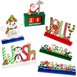 6pcs Christmas Wooden Tabletop Centerpiece Signs -Christmas Favors Shop Wooden Christmas Tabletop Centerpiece Decor 4 result 600x600 1
